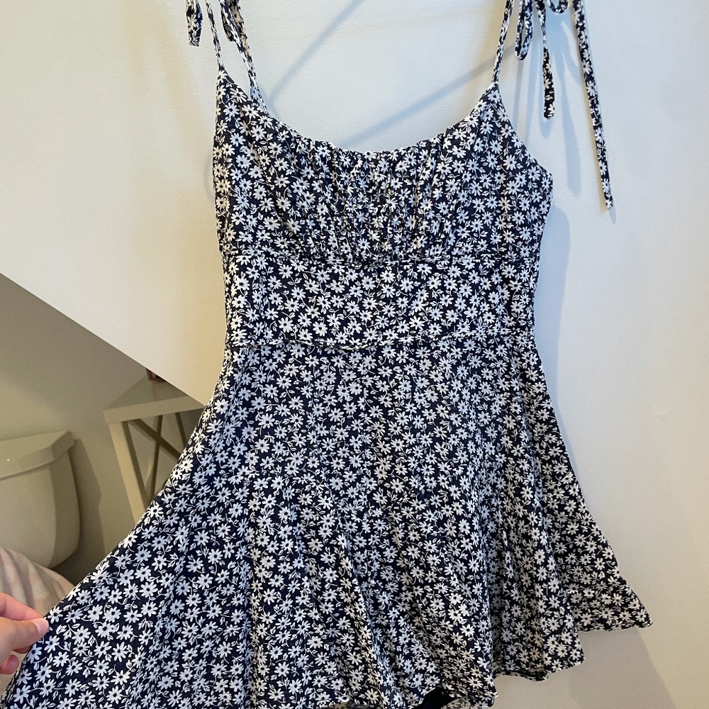 Navy and White Romper